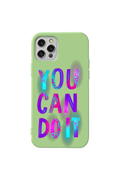 Other Apple iPhone 12 Pro You Can Doit Light Green Colored Silicone TPU Θήκη
