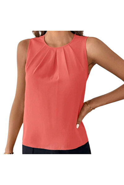 OEM Bluza dama, lejera, roz somon, din matase, S