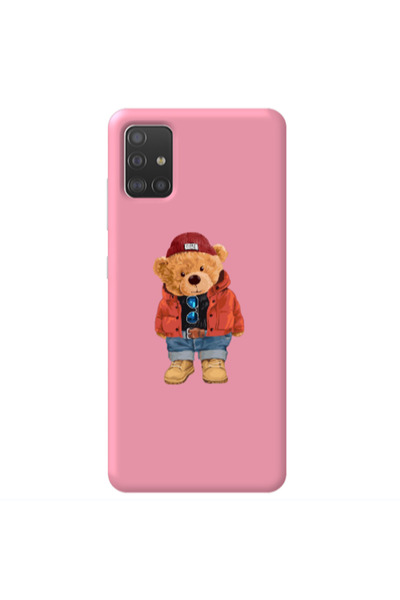 Other Samsung A51 Bear in a hat Pink Colored Silicone TPU Θήκη