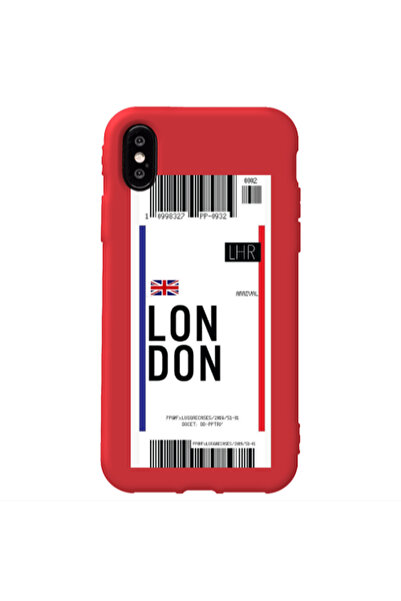Other Apple iPhone Xs London Arrival Red Colored Silicone TPU Θήκη