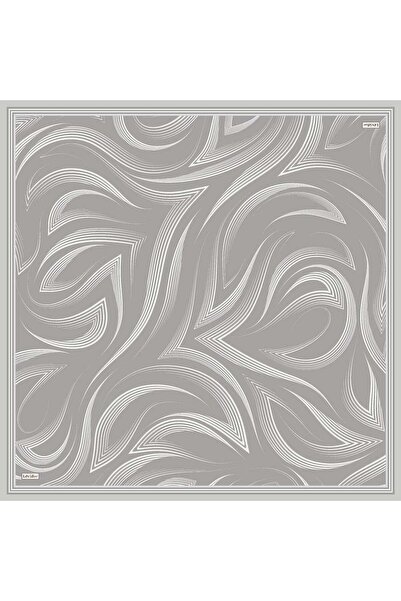 Levidor Gray Soft Wave Patterned Twill Silk Scarf