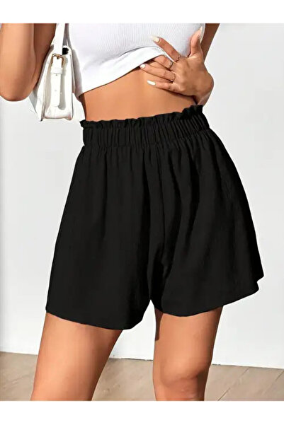 OEM Women's short pants, black, with elastic, L