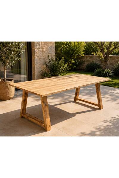 BRK Design BA AHŞAP Doğal Ağaç Ahşap Yemek / Toplantı / Çalışma Masası YTC_05...