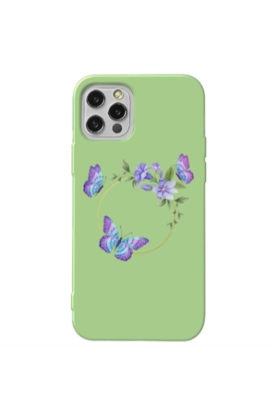 Other Apple iPhone 12 Pro Max Butterfly on the ring Light Green Colored Silic...