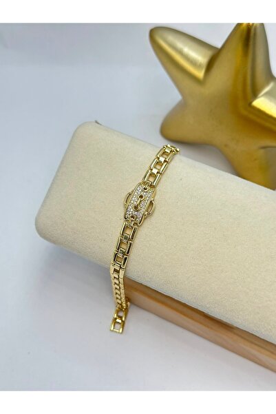 BYYEŞO Belt and Zircon Stone Detailed Steel Bracelet