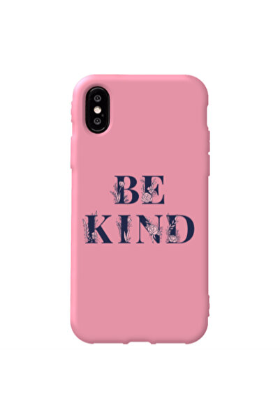 Other Apple iPhone Xs Max Be Kind Pink Colored Silicone TPU Θήκη