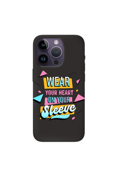 Other Apple iPhone 14 Pro Max Wear Your Heart Black Colored Silicone TPU Θήκη