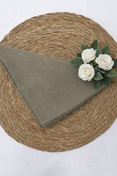 Silk Home Flamlı Düz Pamuklu Tülbent IST 3434-15 Küf Yeşil Düz Desen