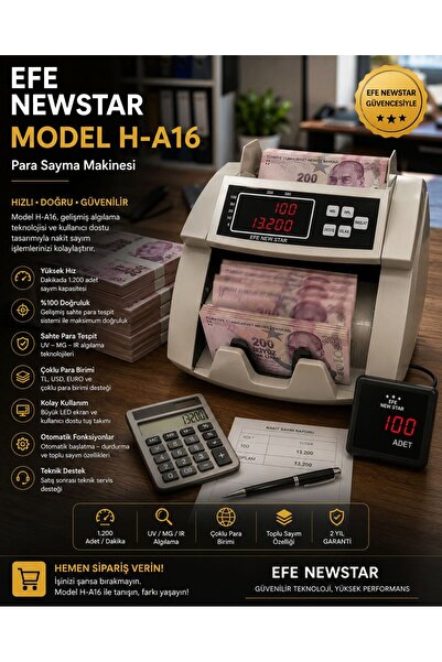 Keyfi Sepet H-A16 Profesyonel Para Sayma Makinesi UV MG IR Sahte Para Tespitl...