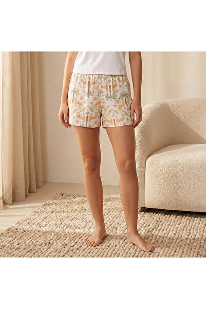 FAV Printed Viscose Shorts with Elasticated Waist