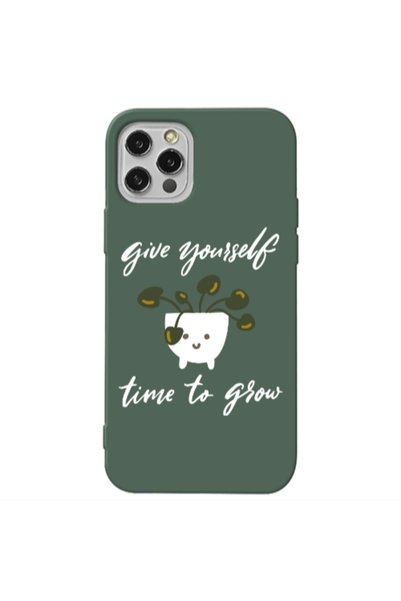 Other Apple iPhone 12 Pro Give Yourself Dark Green Colored Silicone TPU Θήκη