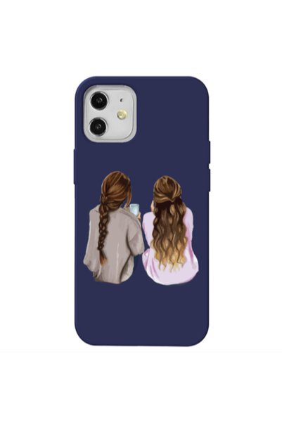 Other Apple iPhone 12 Friends Dark blue Colored Silicone TPU Θήκη