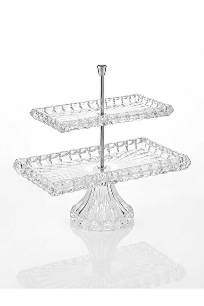 MRK Wosso Model Cam Rectangular Two-Tier Decorative Serving Tray, Cookie Tray...