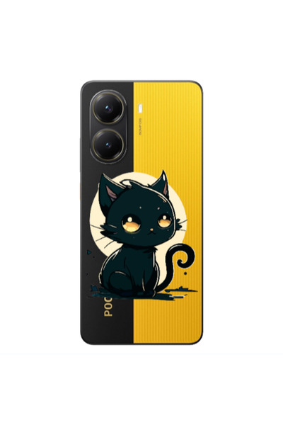 Other Xiaomi Poco X7 Pro Black Cat Transparent Silicone TPU Θήκη