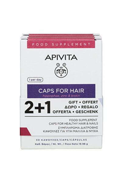 Apivita Caps for Hair Συμπλήρωμα Διατροφής για Υγιή Μαλλιά & Νύχια 30 Κάψουλε...