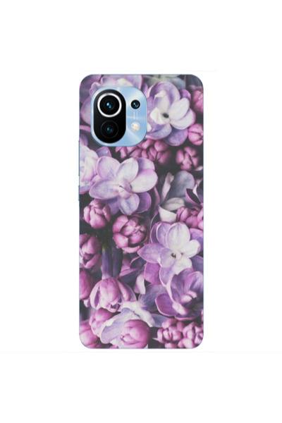 Other Xiaomi Mi 11 Purple Flowers Transparent Silicone TPU Θήκη