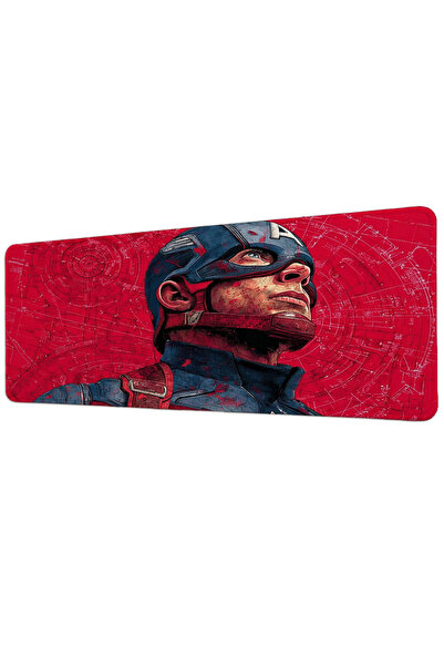 gxe.art Captain America Blueprint Red Design 40X90 cm Gaming Mousepad Non-Sli...