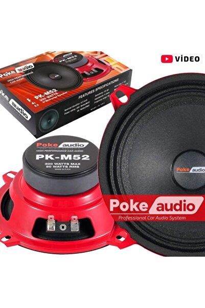 poke audio Oto Midrange 13 cm 300w 80rms 2 Adet Poke PK-M52