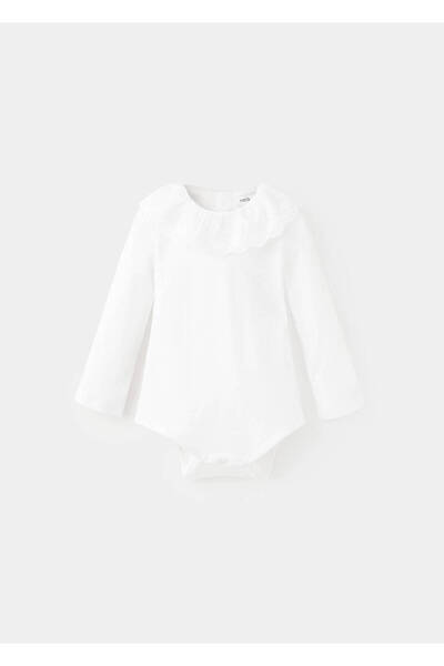 MANGO Baby İşlemeli babydoll yaka body
