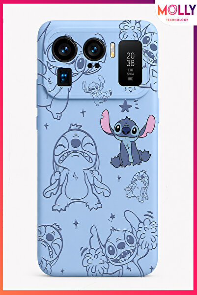 Molly Mİ 11 ULTRA İçin Bebe Mavisi Stitch Tatlı Çılgınlık Desenli Silikon Kılıf