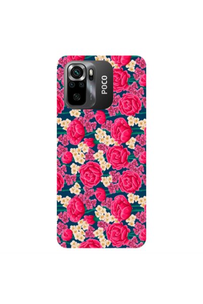 Other Xiaomi Poco M5 s Red and pink Flowers Transparent Silicone TPU Θήκη