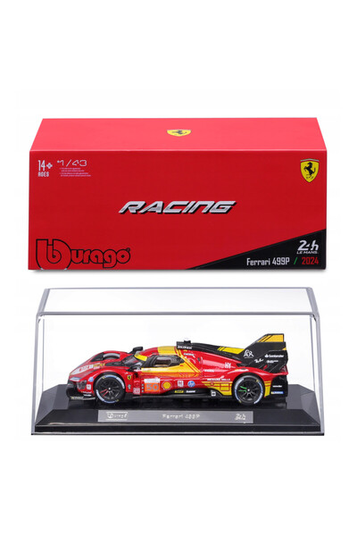 BBURAGO Masinuta Ferrari Racing 499P, 1:43, rosie, 15x8x7cm
