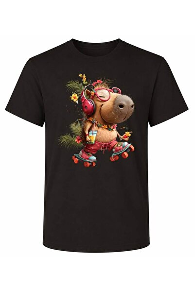 ROLY Unisex Cotton Capybara Print T-Shirt