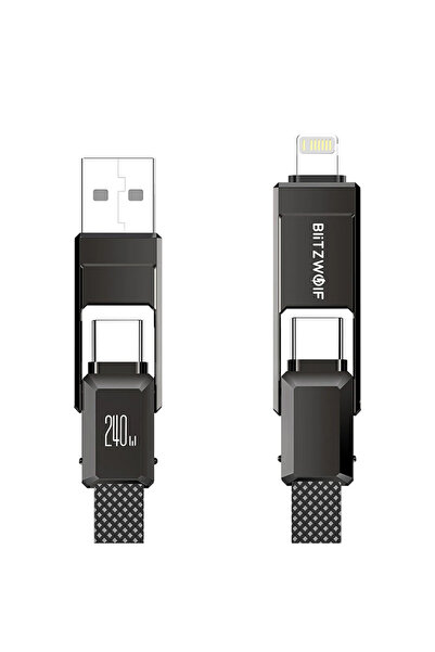 BlitzWolf Cablu de încărcare rapidă BW-HDC7 4-în-1 USB-C/Lightning 1.2m