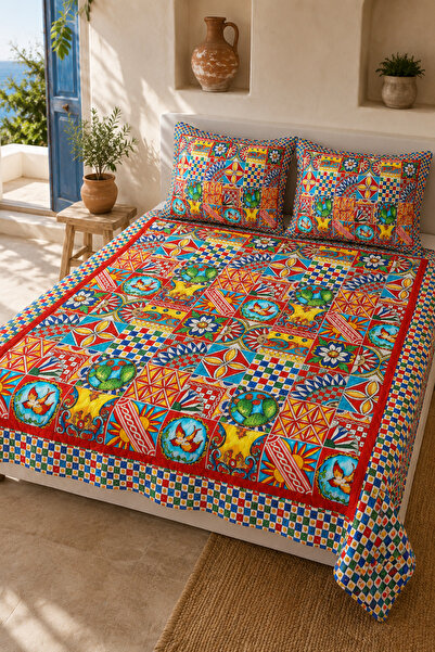 Helen George Dolce Vita Colorful Mediterranean Mosaic Patterned Pique Look Li...