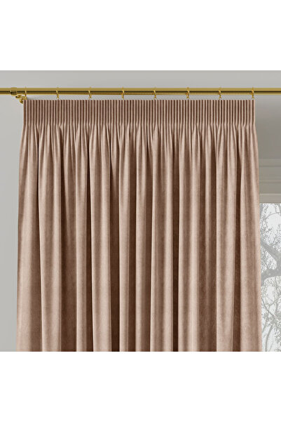 Milas Perdea de catifea bej-roz 140x260 cm