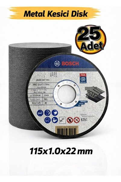 Bosch Metal Kesici Disk 115 x 1.0 x 22 mm Güçlü Inox & Çelik Kesme Diski 25 Adet