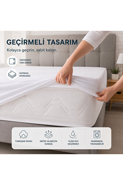 essense Home&Living Premium Sıvı Geçirmez Alez %100 Su Geçirmez Fitted Yatak ...
