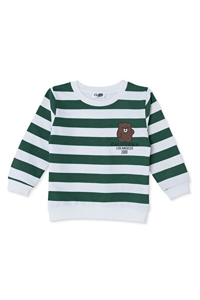 ebebek Hello Baby HelloBaby Erkek Bebek Sweatshirt Çizgili Bisiklet Yaka Uzun...