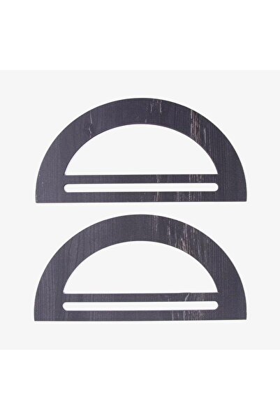 CraftMaxi Wooden Bag Sapi - Plain D Model - 2 Pieces Black - 20X10 cm