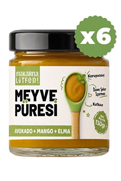 Makarna Lütfen Avantajlı Meyve Püresi (Avokado-Mango-Elma) 6x130 g