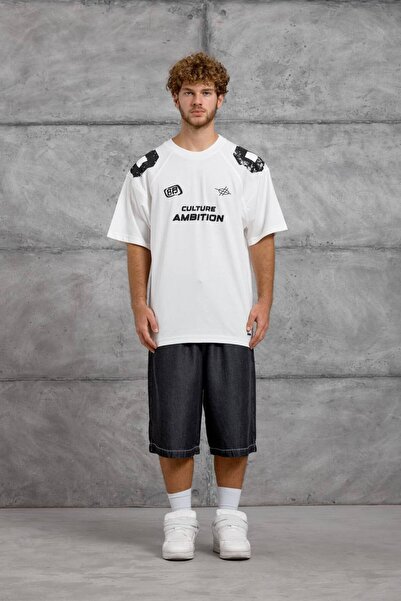 da collection Men's Oversize Crew Neck Cotton T-Shirt