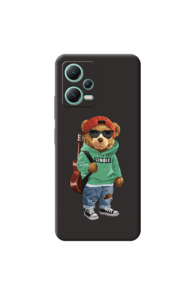 Other Xiaomi Redmi Note 12 Pro 5G Summer Tedy Black Colored Silicone TPU Θήκη