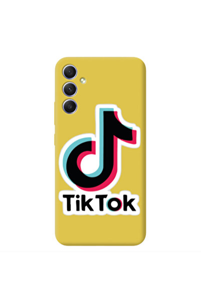Other Samsung A34 Tik Tok Yellow Colored Silicone TPU Θήκη