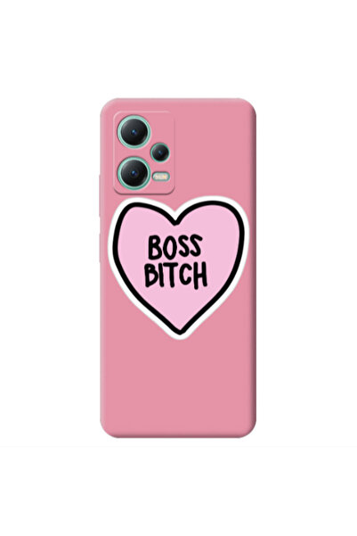 Other Xiaomi Redmi Note 12 Pro 5G Boss Bitch Pink Colored Silicone TPU Θήκη