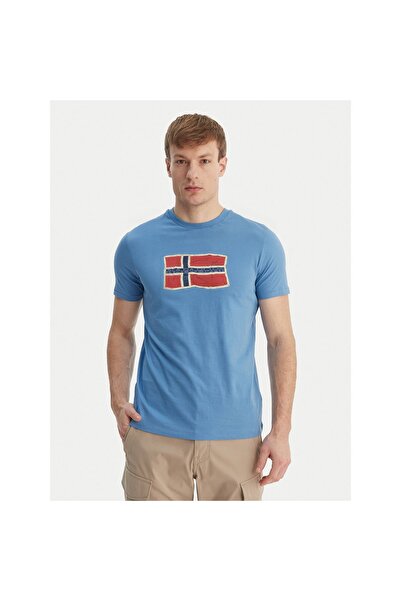 Napapijri Tricou bărbătesc NP0A4FZBB9A1 Albastru