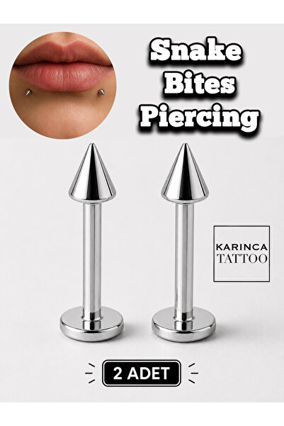 Karınca Piercing Snake Bites Piercing (2 ADET) Spike Labret