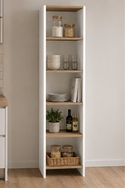 MOBİLİQUE Nisa 5 Raflı Çok Amaçlı Dolap, Banyo, Mutfak, Kiler ve Balkon Düzen...