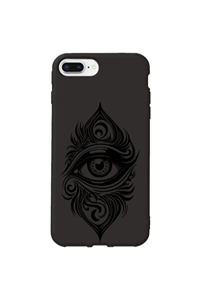 Other Apple iPhone 7 Plus Eye patterned drawing Black Colored Silicone TPU Θήκη