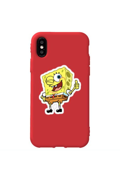Other Apple iPhone Xs Max spongebob2 Red Colored Silicone TPU Θήκη
