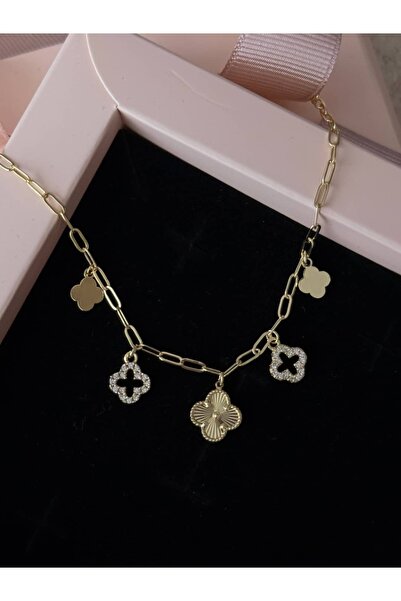 lumirajewel duo clover charm bileklik | altın kaplama
