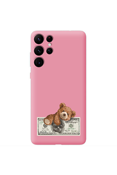 Other Samsung S22 Ultra Money Style Pink Colored Silicone TPU Θήκη