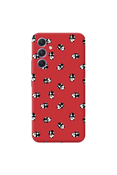 Other Samsung A35 Small Pandas Red Colored Silicone TPU Θήκη