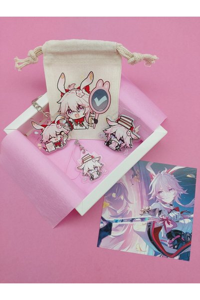 ganbarou art studio Honkai Star Rail Evanescia kese, anahtarlık, magnetli kitap ayracı, charm hediye seti
