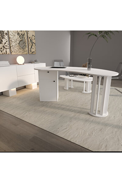 klubeconcept Klube Concept Aura Özel Tasarım Ofis Takımı – 150 cm Çalışma Mas...