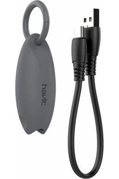 Havit H652 Καλώδιο USB 2.0 Μπρελόκ USB-C Αρσενικό - USB-A Γκρι 0.22μ 21.08.0009